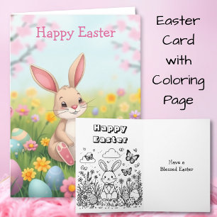 Happy Easter   Inside Colouring Page Card