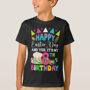 Happy Easter It's My 8th Birthday Bunny Eggs Boys  T-Shirt