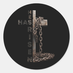 Happy Easter Jesus He Has Risen Religious Christia Classic Round Sticker