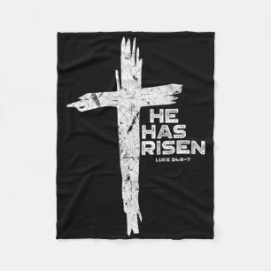 Happy Easter Jesus He Has Risen Religious Christia Fleece Blanket