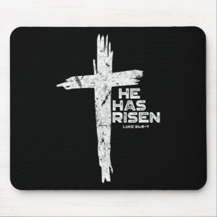 Happy Easter Jesus He Has Risen Religious Christia Mouse Pad