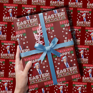 Happy Easter Joe Biden Confused Christmas Wrapping Paper