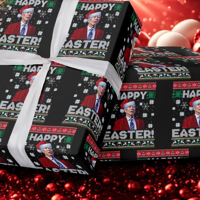 Happy Easter Joe Biden Confused Christmas Wrapping Paper (Creator Uploaded)
