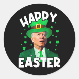 Happy Easter Joe Biden St Patricks Day Leprechaun  Classic Round Sticker