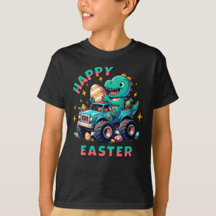 Happy Easter Kawaii Baby Dinosaur Monster Truck T-Shirt