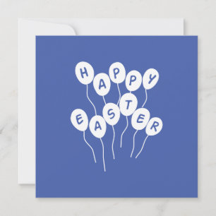Happy Easter Key White and Blue Nice Ballons Holiday Card