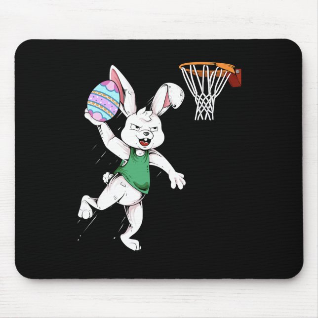 Happy Easter Kids Boys Bunny Dunk Bysketbyll Easte Mouse Pad (Front)