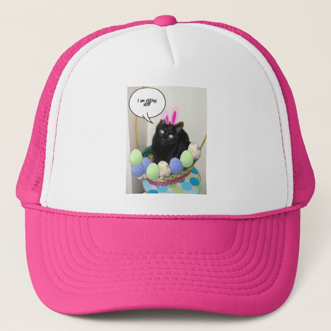 Happy Easter Kitty Trucker Hat (Front)