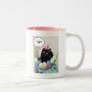Happy Easter Kitty Two-Tone Coffee Mug