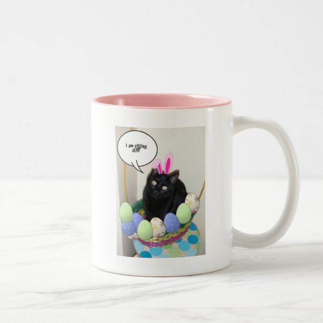 Happy Easter Kitty Two-Tone Coffee Mug (Right)