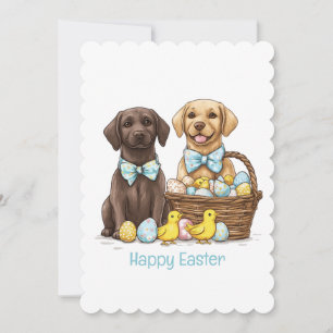 Happy Easter Labrador Retriever Dogs Holiday Card