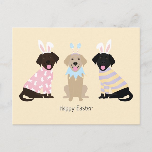 Happy Easter Labrador Retriever Dogs Holiday Postcard (Front)