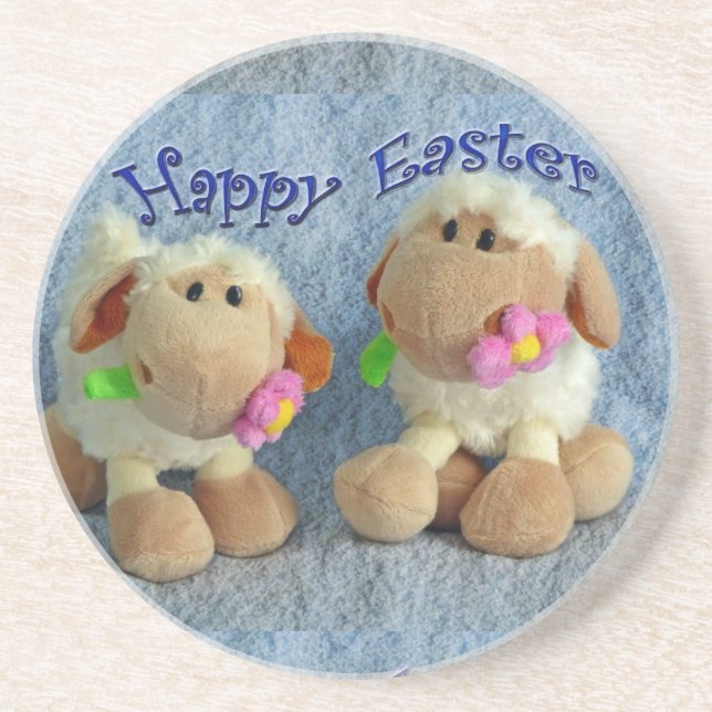 Happy Easter Lambs Coaster (Front)