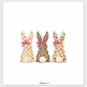 Happy Easter Leopard Bunny Coquette Bow Girl Women