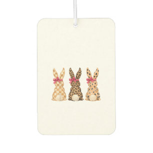 Happy Easter Leopard Bunny Coquette Bow Girl Women Car Air Freshener