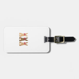 Happy Easter Leopard Bunny Coquette Bow Girl Women Luggage Tag