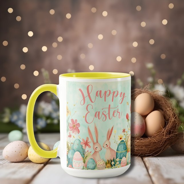 Happy Easter light green watercolor  Mug (Happy Easter light green watercolor Mug)
