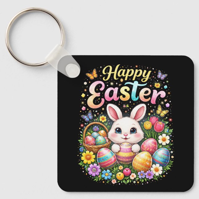 Happy Easter Little Bunny Key Ring (Front)