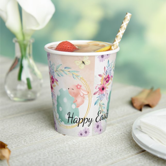 Happy Easter  - little bunny on big egg Paper Cups (Insitu)