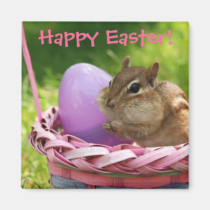 Happy Easter Little Chipmunk Magnet