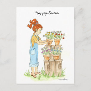 Happy Easter Little Girl Postcard