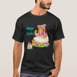 Happy Easter Little Girl With Sugared Egg & Baby C T-Shirt