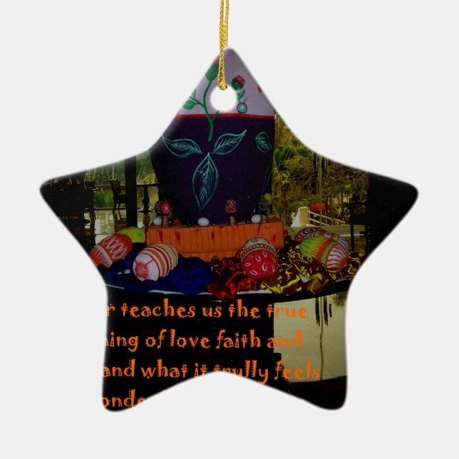 Happy Easter Love Faith and Hope Wishes Ceramic Tree Decoration (Front)