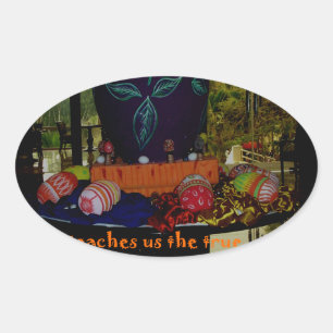 Happy Easter Love Faith and Hope Wishes Oval Sticker