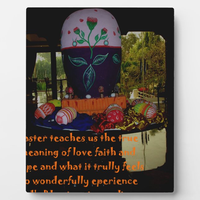 Happy Easter Love Faith and Hope Wishes Plaque (Front)