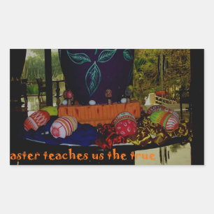 Happy Easter Love Faith and Hope Wishes Rectangular Sticker