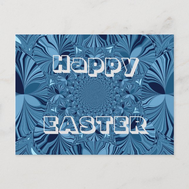 Happy Easter Lovely Blue Kaleidoscope art design Postcard (Front)