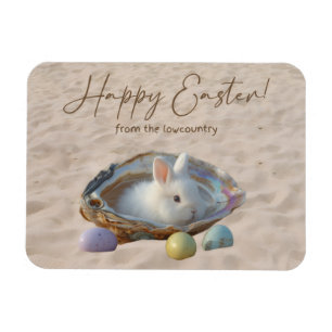 Happy Easter Lowcountry Oyster Shell and Bunny Magnet