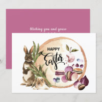 Happy Easter | Macaroons Bunnies with Spring Fruit