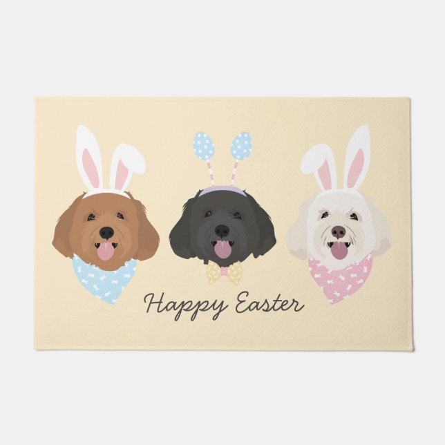 Happy Easter Maltipoo Dogs Doormat (Front)