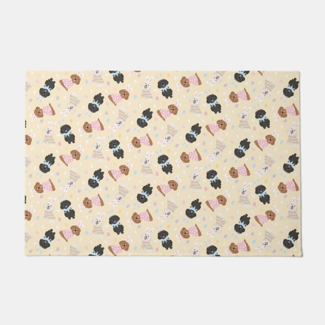 Happy Easter Maltipoo Dogs Doormat (Front)