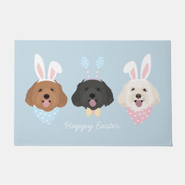 Happy Easter Maltipoo Dogs Doormat (Front)