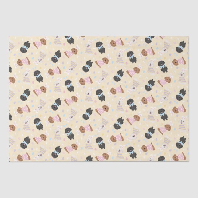 Happy Easter Maltipoo Dogs Tissue Paper (Front)