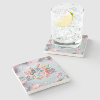 Happy Easter Metal  Stone Coaster