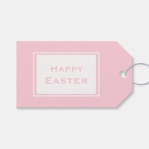 Happy Easter   Minimalistic Pastel Pink Gift Tags