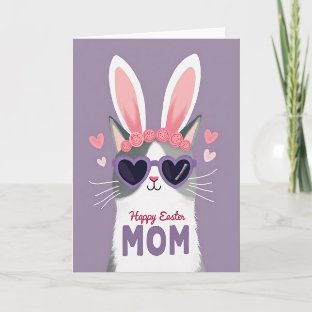 Happy Easter Mom Feline Card (Front)