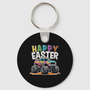 Happy Easter Monster Truck Easter Egg Hunting Boys Key Ring