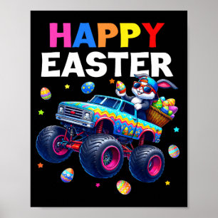 Happy Easter Monster Truck Easter Eggs for Toddler Poster