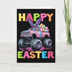 Happy Easter Monster Truck Easter Eggs Toddler Kid Card