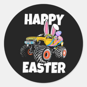 Happy Easter Monster Truck Easter Eggs Toddler Kid Classic Round Sticker