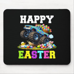 Happy easter monster truck funny easter eggs boy mouse pad
