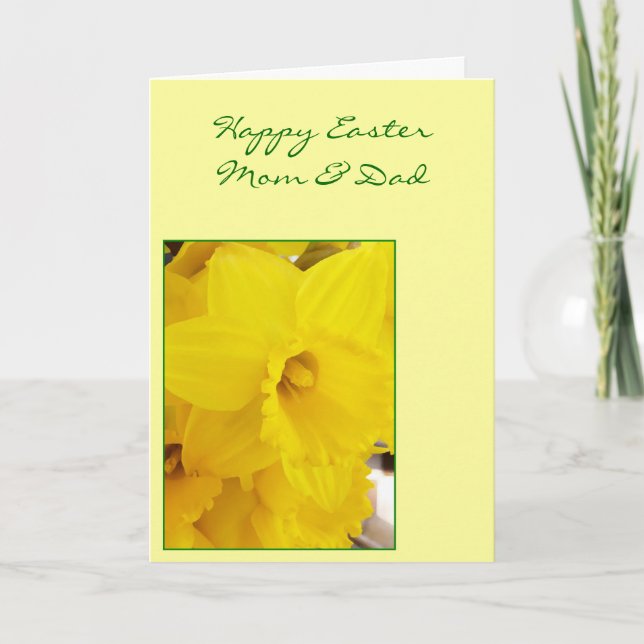 Happy Easter Mum And Dad Card - Daffodil (Front)