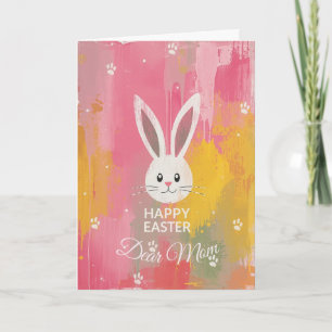 Happy Easter Mum , Personalised Easter Cute Bunny Holiday Card