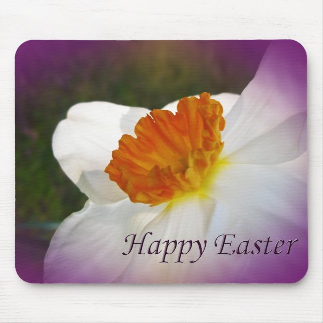 Happy Easter Narcissus - Springtime Beauty Mouse Pad (Front)