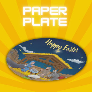 Happy Easter - Nativity Paper Plate