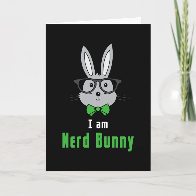 Happy Easter Nerd Geek Bunny Easter Egg Funny Gift Card (Front)